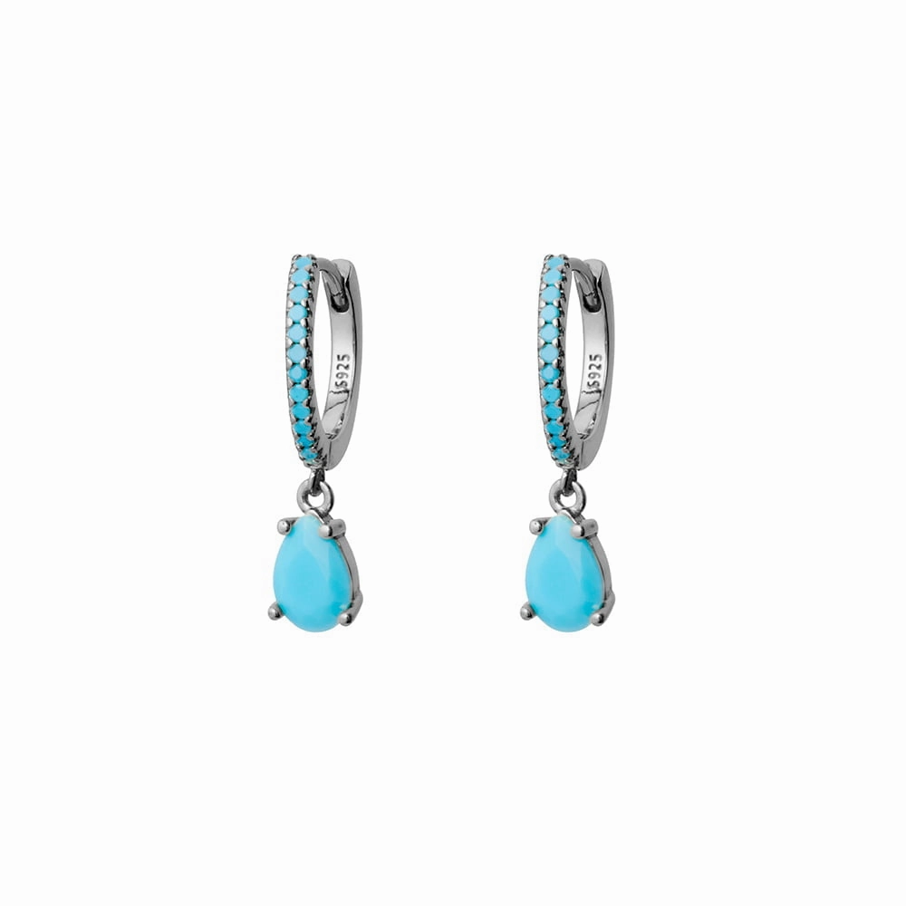 Earring - Turquoise Drop Huggie