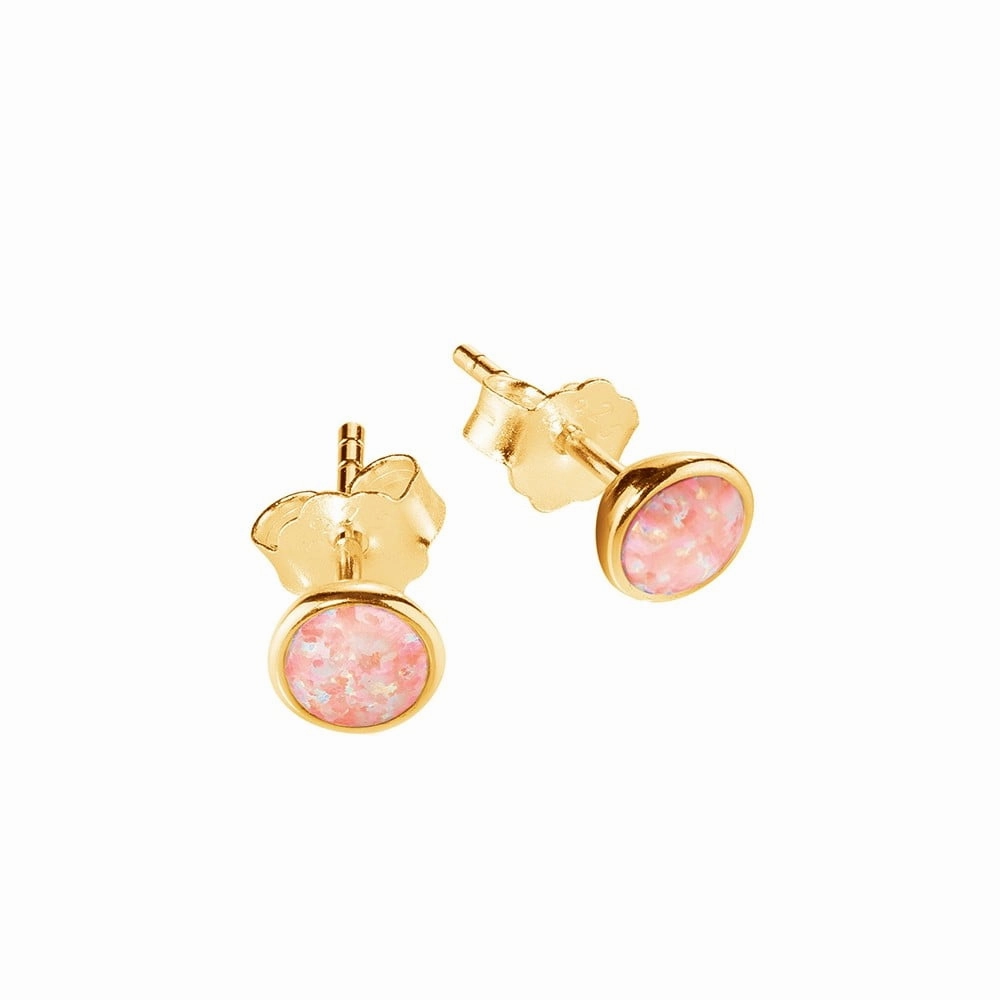 Earring - YGP Opalite Bezel Set Studs
