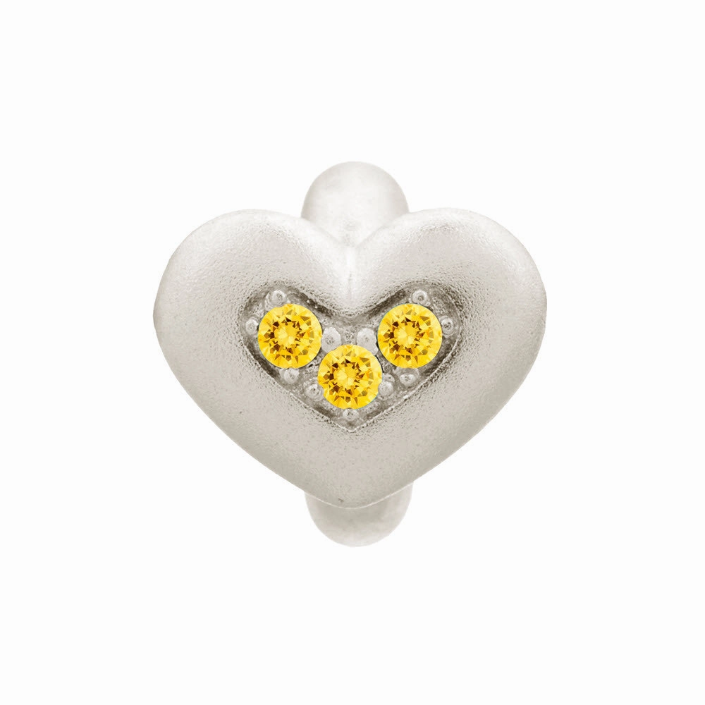 Endless Jewellery Charm Citrine Triple Love Silver