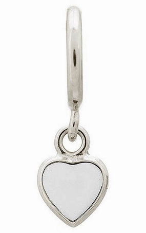 Endless Jewellery Charm Enamel Heart Drop White Silver