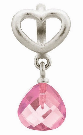 Endless Jewellery Charm Heart Grip Drop Rose Silver