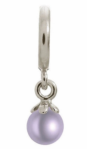 Endless Jewellery Charm Pearl Ball Purple Silver