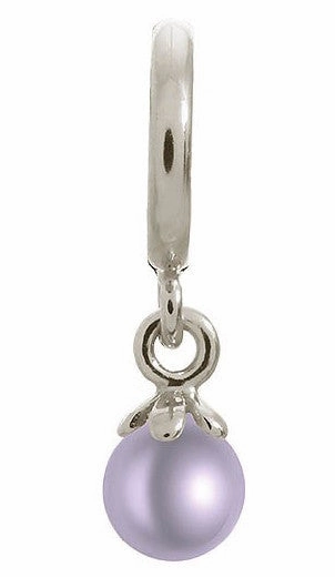 Endless Jewellery Charm Pearl Ball Purple Silver