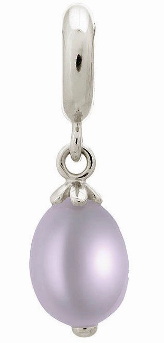 Endless Jewellery Charm Pearl Drop Purple Silver