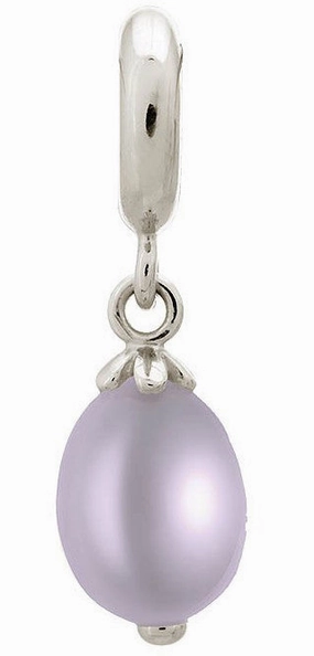 Endless Jewellery Charm Pearl Drop Purple Silver