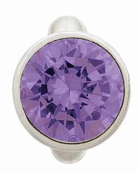 Endless Jewellery Charm Round Dome Amethyst Silver