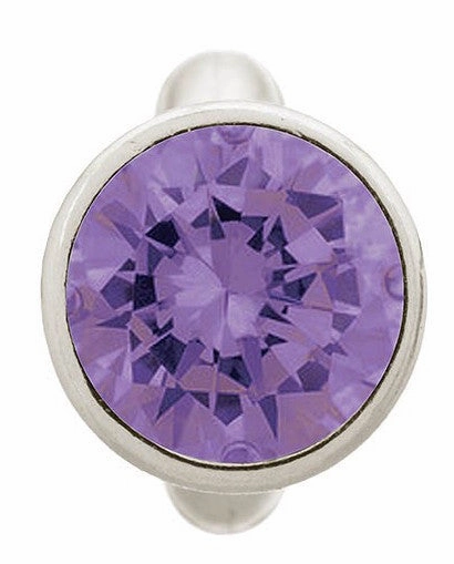 Endless Jewellery Charm Round Dome Amethyst Silver