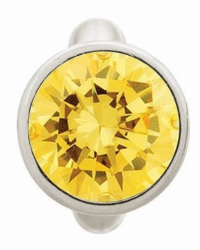 Endless Jewellery Charm Round Dome Citrine Silver
