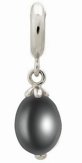 Endless Jewellery Sterling Silver Black Pearl Drop Charm D