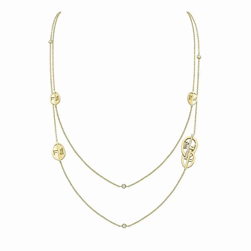 Faberge 1842 18ct Yellow Gold Diamond Egg Sautoir Necklace