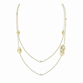 Faberge 1842 18ct Yellow Gold Diamond Egg Sautoir Necklace