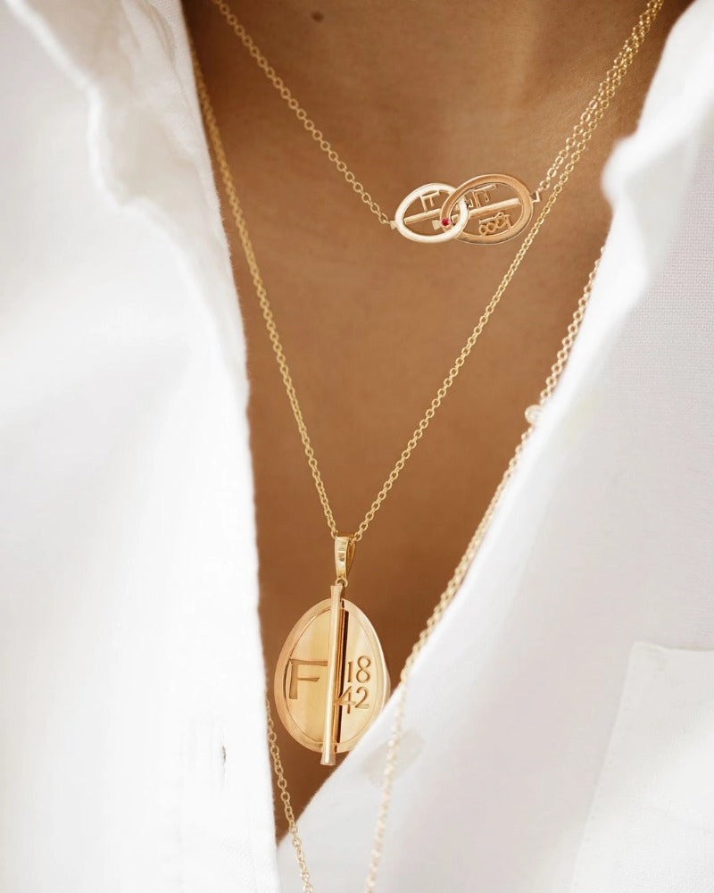 Faberge 1842 18ct Yellow Gold Diamond Egg Sautoir Necklace