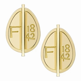 Faberge 1842 18ct Yellow Gold Grande Egg Stud Earrings