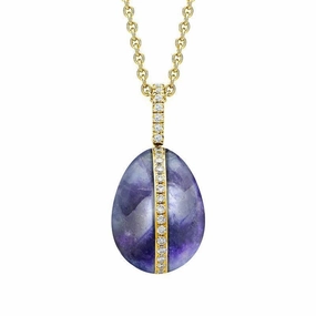 Faberge 18ct Yellow Gold Diamond Blue John Pendant Limited Edition
