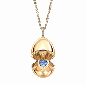 Faberge 18ct Yellow Gold Diamond Sapphire Heart Surprise Locket D