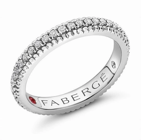 Faberge Colours of Love 18ct White Gold Diamond Fluted Band Ring