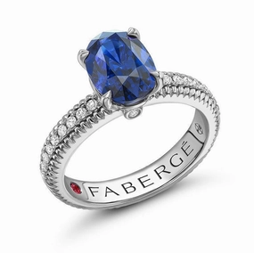 Faberge Colours of Love 18ct White Gold Sapphire Diamond Ring