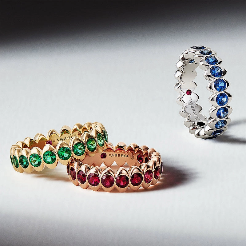 Faberge Colours of Love Cosmic Curve 18ct Yellow Gold Yellow Sapphire Eternity Ring