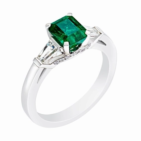 Faberge Colours of Love Platinum Emerald Step Cut Ring