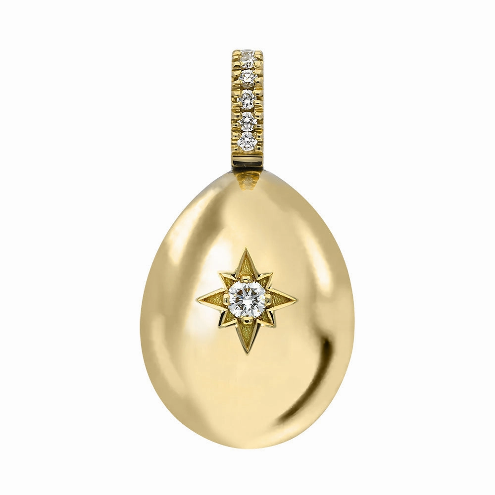 Faberge Essence 18ct Yellow Gold 0.08ct Diamond Heart Egg Charm Exclusive Edition