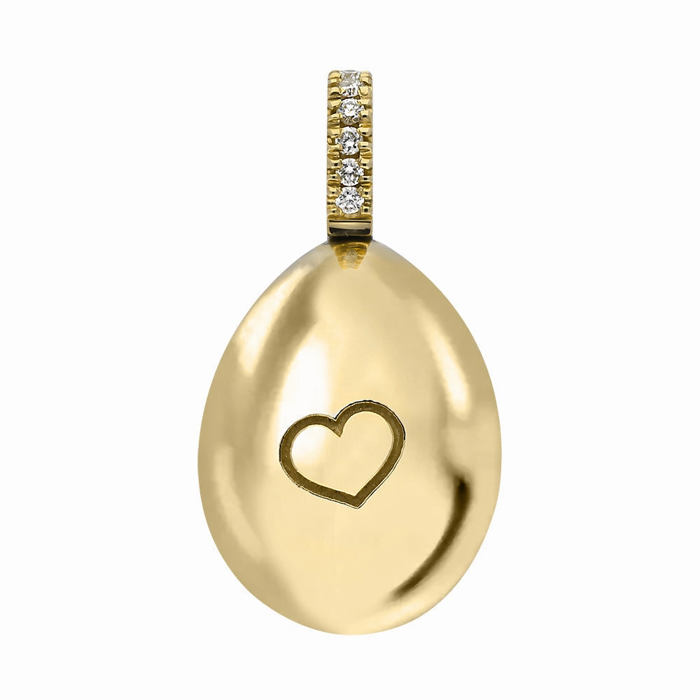 Faberge Essence 18ct Yellow Gold 0.08ct Diamond Heart Egg Charm Exclusive Edition