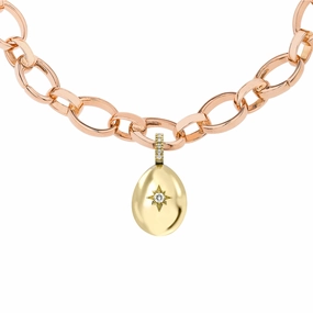 Faberge Essence 18ct Yellow Gold 0.08ct Diamond Heart Egg Charm Exclusive Edition