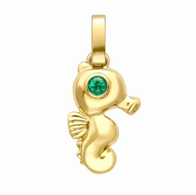 Faberge Essence Yellow Gold Emerald Seahorse Charm