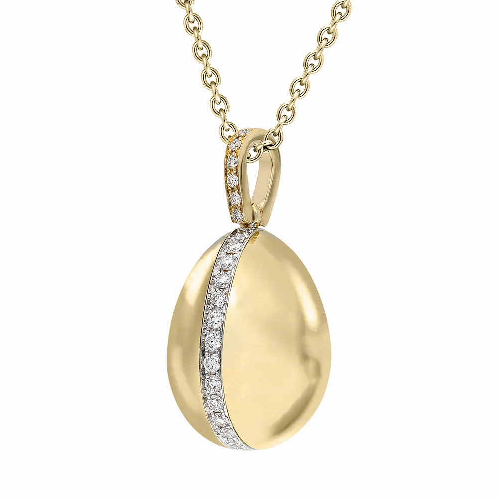 Faberge Heritage 18ct Yellow Gold 0.18ct Diamond Egg Pendant Exclusive Edition