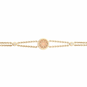 Faberge Heritage 18ct Yellow Gold Diamond White Enamel Bracelet