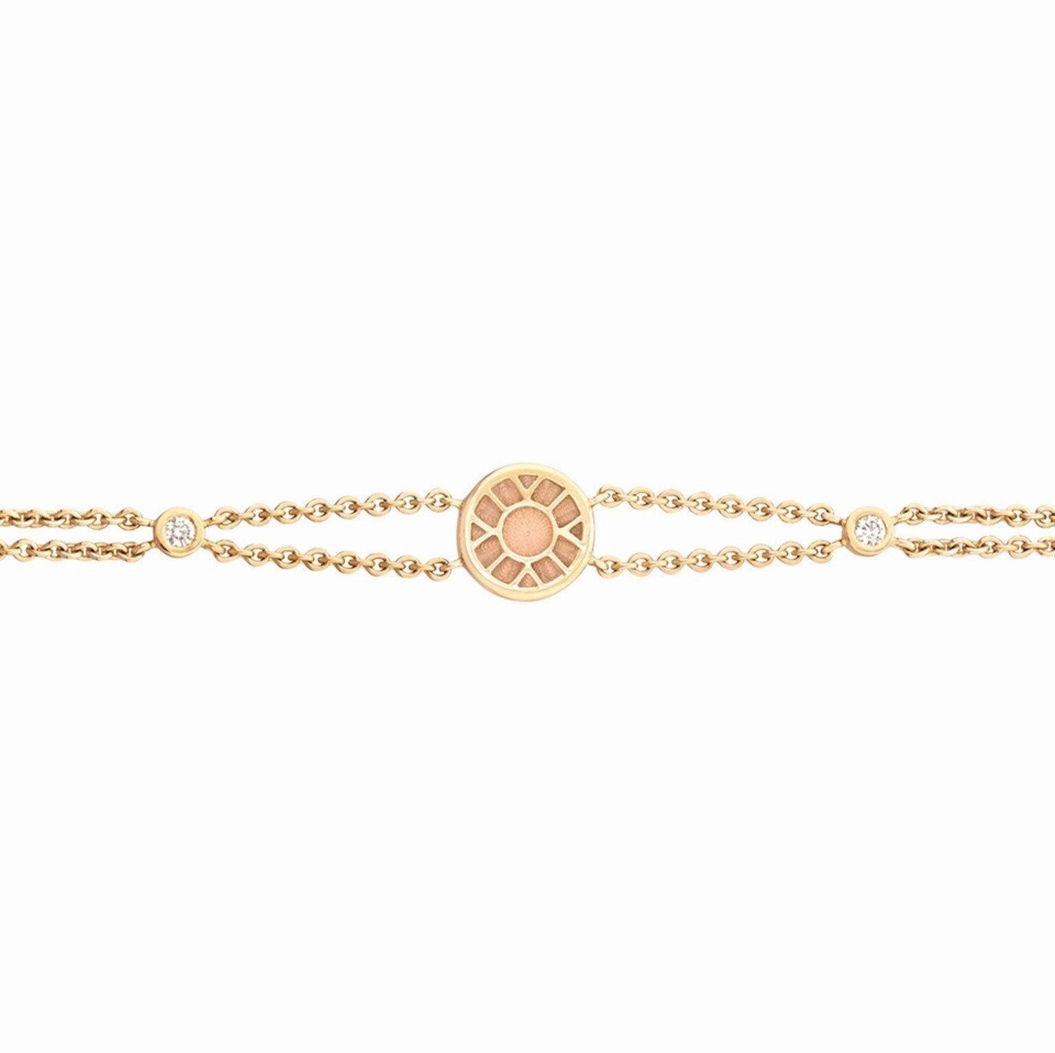 Faberge Heritage 18ct Yellow Gold Diamond White Enamel Bracelet