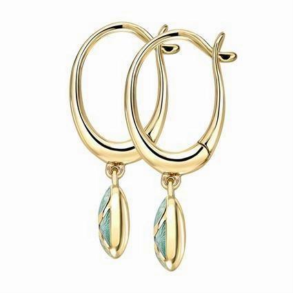 Faberge Palais Tsarskoye Selo 18ct Yellow Gold Turquoise Drop Earrings