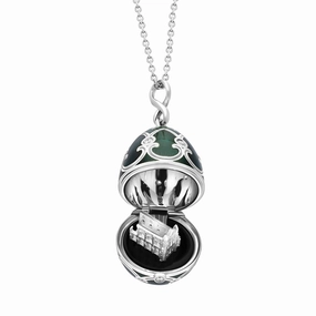 Faberge Palais Tsarskoye Selo White Gold Locket With Whitby Jet Surprise Limited Edition Locket D