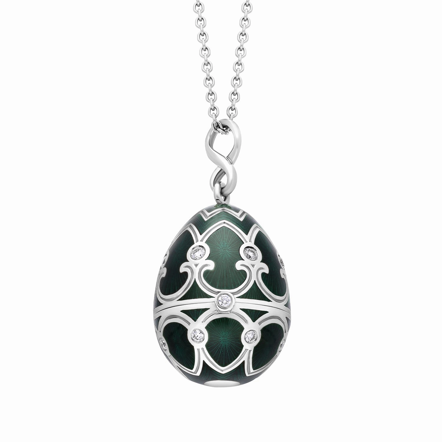 Faberge Palais Tsarskoye Selo White Gold Locket With Whitby Jet Surprise Limited Edition Locket D