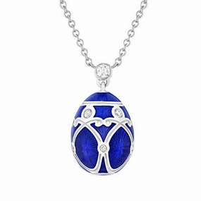 Faberge Palais Yelagin 18ct White Gold Royal Blue Small Pendant