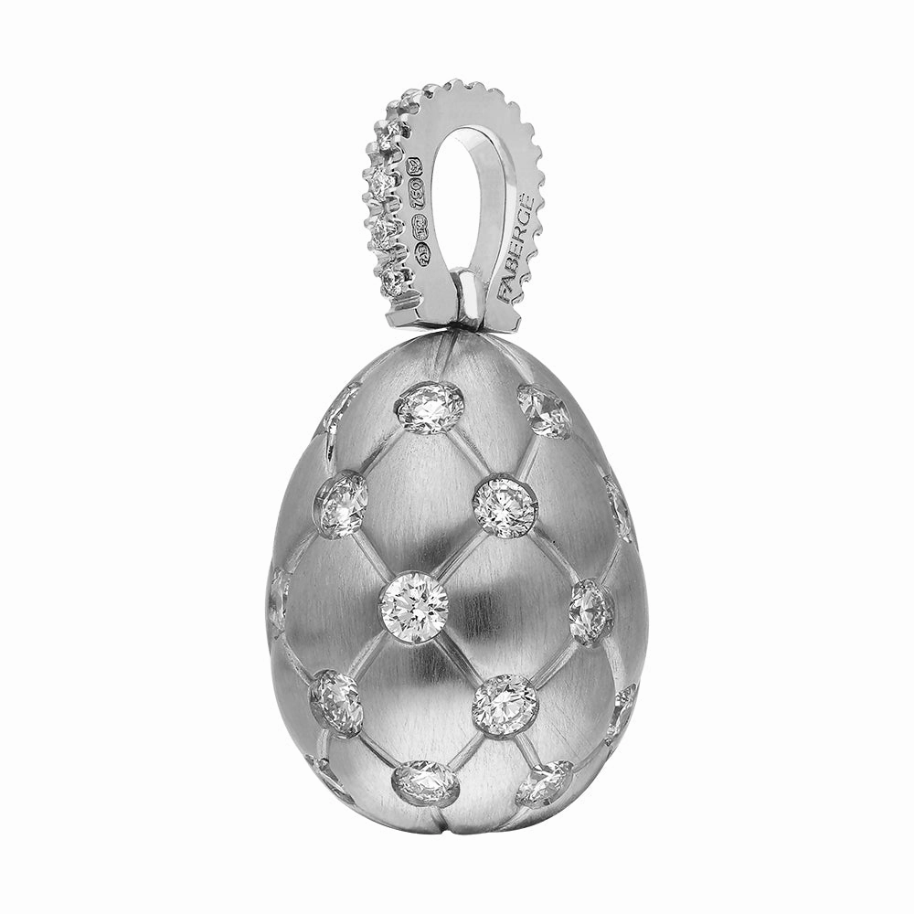 Faberge Treillage 18ct White Gold 0.78ct Diamond Egg Charm Exclusive Edition