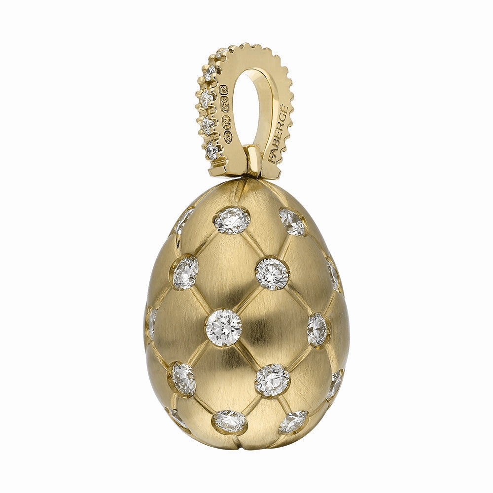 Faberge Treillage 18ct Yellow Gold 0.78ct Diamond Egg Charm Exclusive Edition
