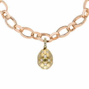Faberge Treillage 18ct Yellow Gold 0.78ct Diamond Egg Charm Exclusive Edition