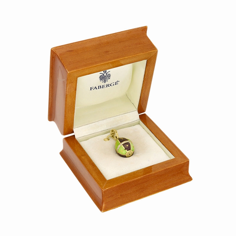 Faberge Victor Mayer 18ct Yellow Gold 0.18ct Diamond Centre Ring Egg Necklace