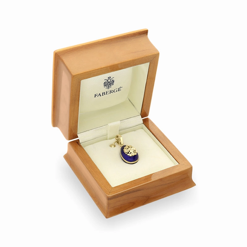 Faberge Victor Mayer 18ct Yellow Gold Blue Enamel Crested Charm