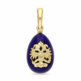 Faberge Victor Mayer 18ct Yellow Gold Blue Enamel Crested Charm