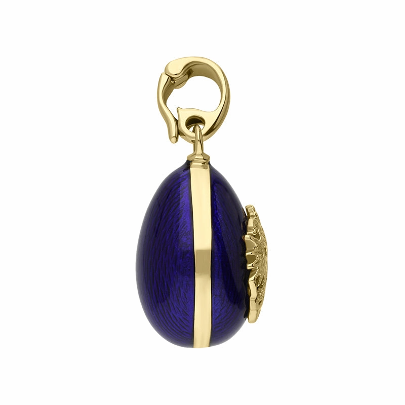 Faberge Victor Mayer 18ct Yellow Gold Blue Enamel Crested Charm