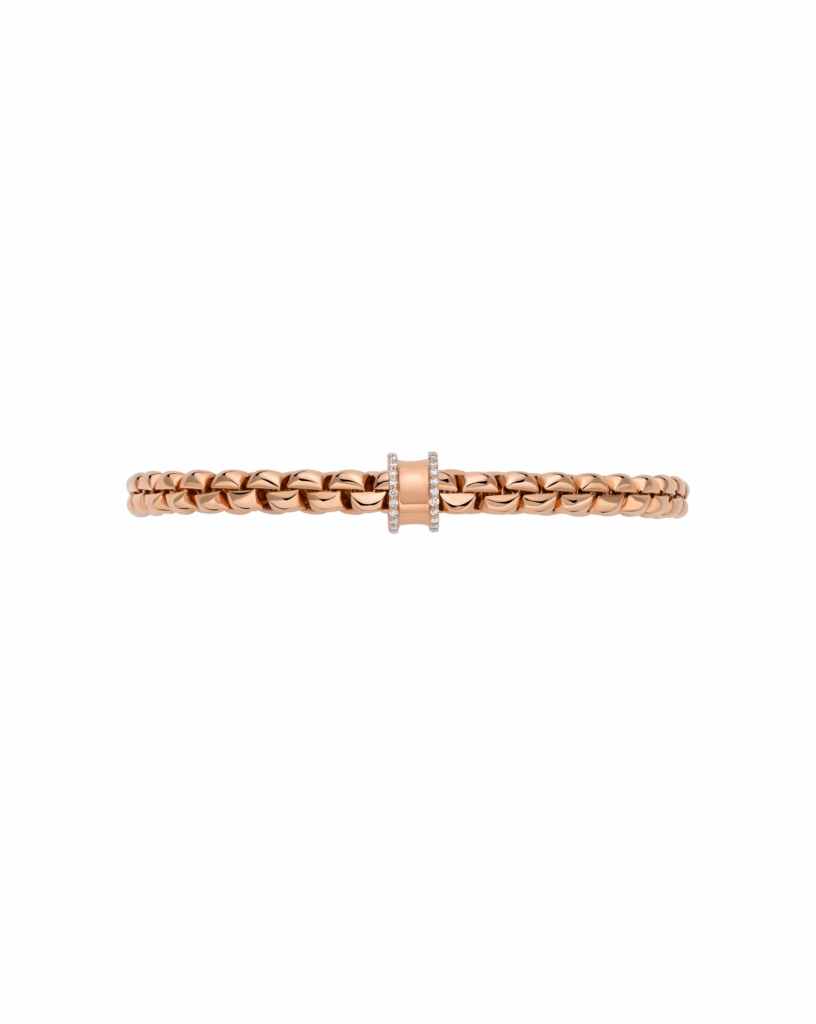 Fope 18ct Rose Gold 0.17ct Diamond Pav Flex'it Bracelet