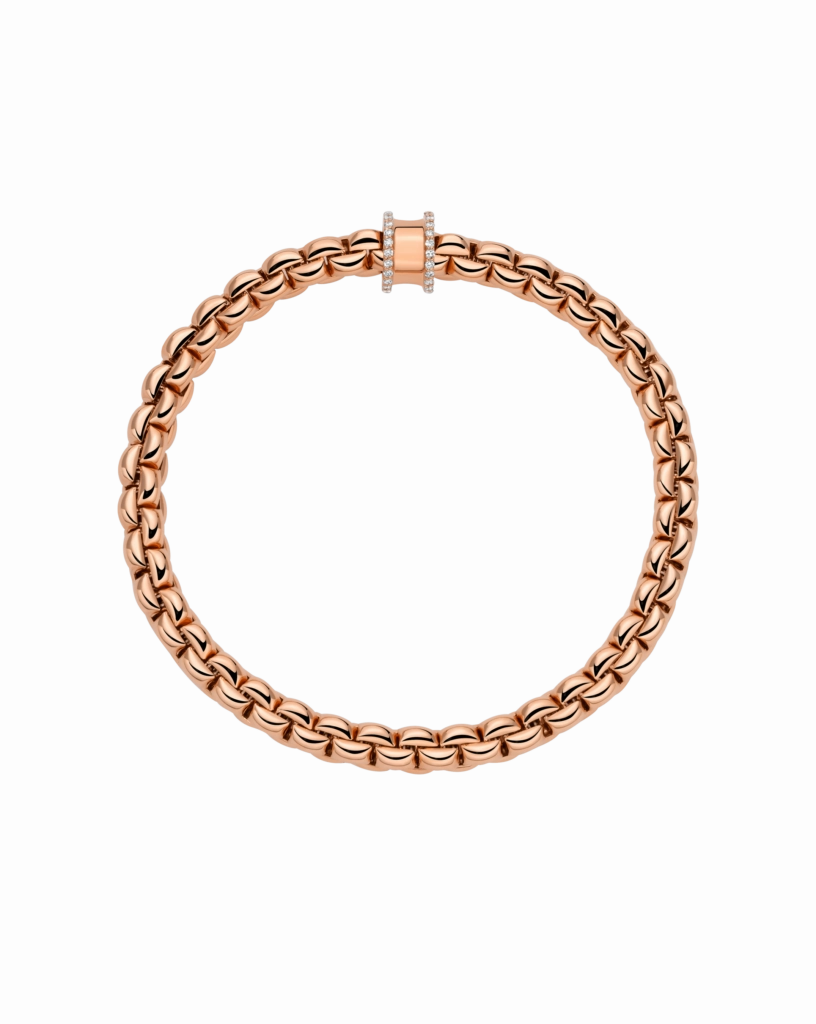Fope 18ct Rose Gold 0.17ct Diamond Pav Flex'it Bracelet