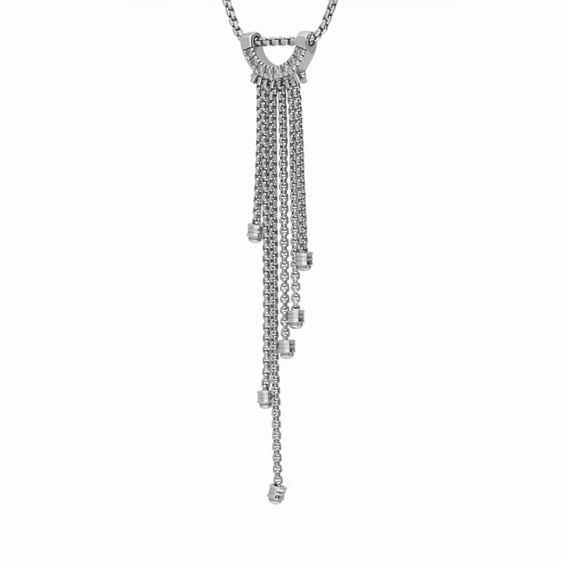 Fope 18ct White Gold 0.07ct Diamond Arc Necklace