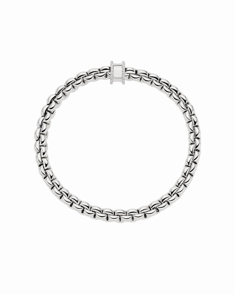 Fope 18ct White Gold 0.17ct Diamond Pav Flex'it Bracelet