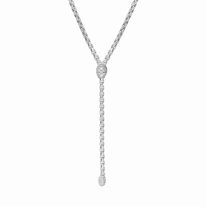Fope 18ct White Gold Diamond Drop Necklace