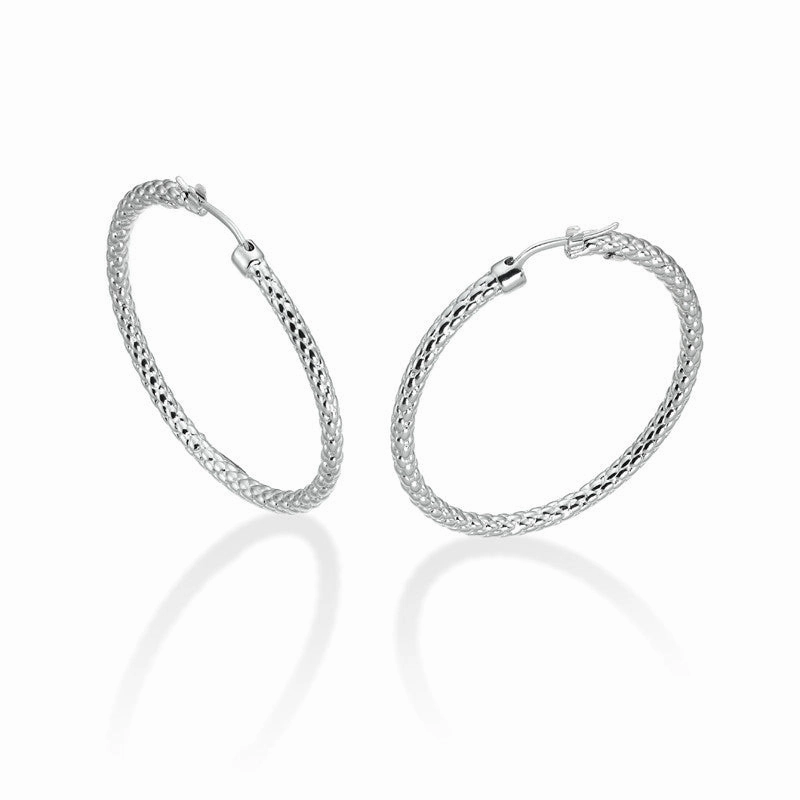 Fope 18ct White Gold Lovely Daisy Hoop Earrings