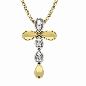 Fope 18ct Yellow And White Gold Cross Necklace