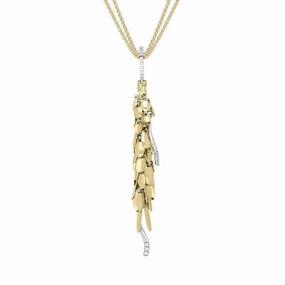 Fope 18ct Yellow Gold Diamond Cascading Double Chain Drop Necklace