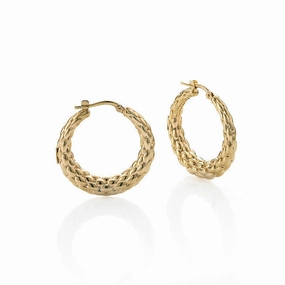 Fope 18ct Yellow Gold Lovely Daisy Hoop Earrings